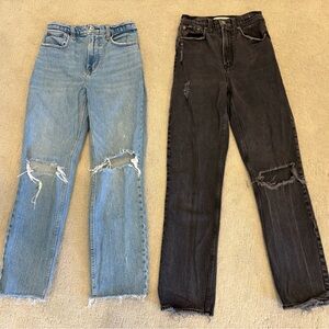 Abercrombie & Fitch Distressed Jeans The 90s Straight Ultra High Rise Size 25 0